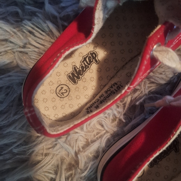 Kids Red Canvas Sneakers - Picture 4 of 5